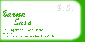 barna sass business card